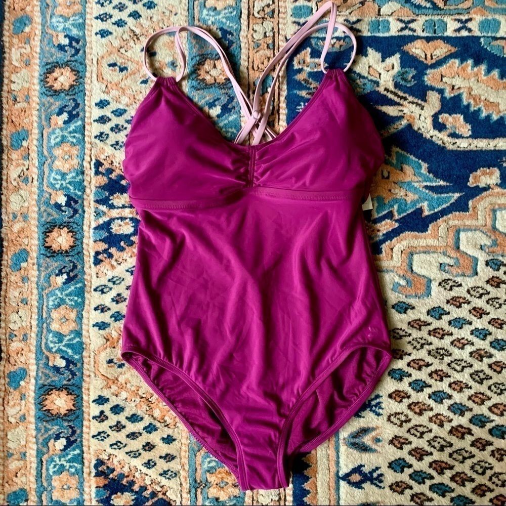 All In Motion Purple Cross Back One Piece